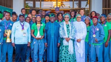 Super falcons and president tinubu
