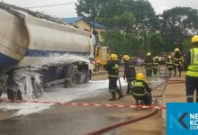 Fuel tanker fell and spilled in Lagos