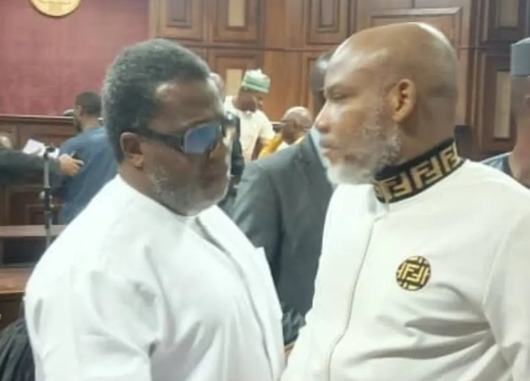 Nnamdi Kanu with lawyer